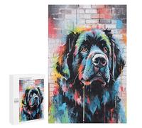 Jigsaw Puzzles for Adults1000 PCS Newfoundland Dog Graffiti Puzzle for Adults DIY Toys Staycation Kill Time Fun at Home Activities, 1000 PCS