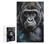 Jigsaw Puzzles for Adults1000 PCS Oil Painted Gorilla Adult Puzzles Brain Teaser Game Home Decoration Help The Brain Exercise 1000 PCS
