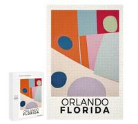 Jigsaw Puzzles for Adults1000 PCS Orlando Florida Poster Jigsaw for Adults Brain Teaser Game Pattern Assembly Unique Birthday And Gifts 1000 PCS