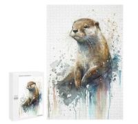 Jigsaw Puzzles for Adults1000 PCS Otter Joy Watercolor Puzzle for Adults DIY Toys Staycation Kill Time Fun at Home Activities, 1000 PCS