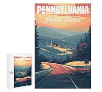 Jigsaw Puzzles for Adults1000 PCS Pennsylvania Road Trip Adult Puzzles Brain Teaser Game Home Decoration Help The Brain Exercise 1000 PCS
