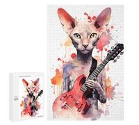 Jigsaw Puzzles for Adults1000 PCS Peterbald Cat Playing Adult Jigsaw Puzzle Family Games Difficult Challenge Fun Activities at Home 1000 PCS