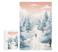 Jigsaw Puzzles for Adults1000 PCS Pine Forest Winter Walk Puzzle for Adults DIY Toys Staycation Kill Time Fun at Home Activities, 1000 PCS