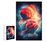 Jigsaw Puzzles for Adults1000 PCS Pisces Zodiac Sign with Two Fish Adult Puzzles Brain Teaser Game Home Decoration Help The Brain Exercise 1000 PCS