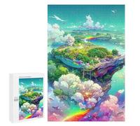 Jigsaw Puzzles for Adults1000 PCS Rainbow Floating Islands Puzzle for Adults Fun Games Wall Decoration Deal As Gifts for The Whole Family 1000 PCS