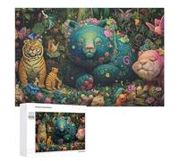 Jigsaw Puzzles for Adults1000 PCS Rainforest Animals in Colorful Artwork Teenagers Puzzles Anti-Stress Toys Presents for Women Fun Activities at Home 1000 PCS