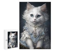 Jigsaw Puzzles for Adults1000 PCS Regal White Cat Portrait -3 Puzzle for Adults DIY Toys Staycation Kill Time Fun at Home Activities, 1000 PCS