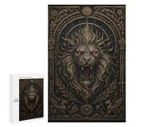 Jigsaw Puzzles for Adults1000 PCS Roaring Lion Head - Gothic Demon Beast Poster Jigsaw for Adults Brain Teaser Game Pattern Assembly Unique Birthday And Gifts 1000 PCS