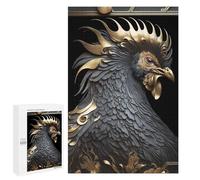 Jigsaw Puzzles for Adults1000 PCS Rooster Golden Art Deco Teenagers Puzzles Relaxing Games For Family Fun Fun Activities at Home 1000 PCS