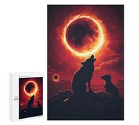 Jigsaw Puzzles for Adults1000 PCS Silhouette Wolf Sunset Adult Jigsaw Family Game Staycation Kill Time for Birthday, Chrismas 1000 PCS
