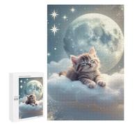 Jigsaw Puzzles for Adults1000 PCS Sleeping Kitten on Cloud Adult Puzzles Brain Teaser Game Home Decoration Help The Brain Exercise 1000 PCS