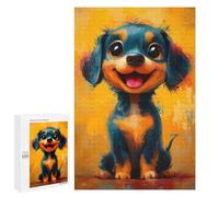 Jigsaw Puzzles for Adults1000 PCS Smiling Dachshund Painting Puzzle for Adults DIY Toys Staycation Kill Time Fun at Home Activities, 1000 PCS