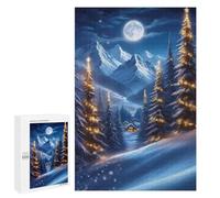 Jigsaw Puzzles for Adults1000 PCS Snowy Christmas Village Puzzle for Adults DIY Toys Staycation Kill Time Fun at Home Activities, 1000 PCS