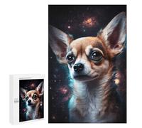 Jigsaw Puzzles for Adults1000 PCS Space Pup Cute Chihuahua in Galaxy Teenagers Puzzles Relaxing Games For Family Fun Fun Activities at Home 1000 PCS