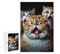 Jigsaw Puzzles for Adults1000 PCS Surprised Cats Compilation-2 Adult Jigsaw Puzzle Hands-on Game But Fun And Humorous Stress Reduction Gifts 1000 PCS