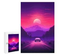 Jigsaw Puzzles for Adults1000 PCS Synthwave Sunset Car Adult Jigsaw Family Game Staycation Kill Time for Birthday, Chrismas 1000 PCS