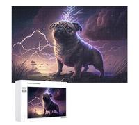 Jigsaw Puzzles for Adults1000 PCS Thunderous Pug Nature's Masterpiece Jigsaws for Adults DIY Toys Wall Art Unique Birthday And Xmas Gifts 1000 PCS