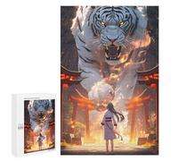 Jigsaw Puzzles for Adults1000 PCS Tiger Guardian of The Shrine Puzzle for Adults Fun Games Wall Decoration Deal As Gifts for The Whole Family 1000 PCS
