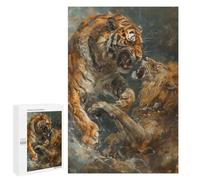 Jigsaw Puzzles for Adults1000 PCS Tiger VS Lion Fighting Art Jigsaws for Adults DIY Toys Wall Art Unique Birthday And Xmas Gifts 1000 PCS