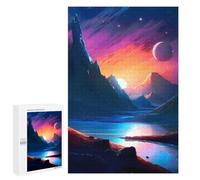 Jigsaw Puzzles for Adults1000 PCS Twilight Mountain River Adult Jigsaw Puzzle Family Games Difficult Challenge Fun Activities at Home 1000 PCS