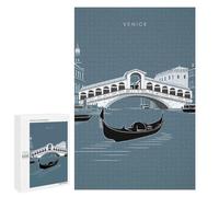 Jigsaw Puzzles for Adults1000 PCS Venice Bridge & Gondola Adult Puzzles Brain Teaser Game Home Decoration Help The Brain Exercise 1000 PCS