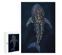 Jigsaw Puzzles for Adults1000 PCS Whale Shark Gold Adult Puzzles Brain Teaser Game Home Decoration Help The Brain Exercise 1000 PCS
