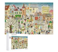 Jigsaw Puzzles for Adults1000 PCS Whimsical Village Scene Teenagers Puzzles Anti-Stress Toys Presents for Women Fun Activities at Home 1000 PCS