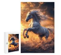 Jigsaw Puzzles for Adults1000 PCS White Horse Sunset Puzzle for Adults DIY Toys Staycation Kill Time Fun at Home Activities, 1000 PCS