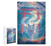 Jigsaw Puzzles for Adults1000 PCS White Kitsune Fox Spirit Adult Puzzles Brain Teaser Game Home Decoration Help The Brain Exercise 1000 PCS