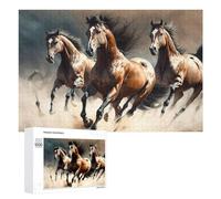 Jigsaw Puzzles for Adults1000 PCS Wild Horses Galloping Free -1 Teenagers Puzzles Anti-Stress Toys Presents for Women Fun Activities at Home 1000 PCS