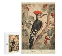 Jigsaw Puzzles for Adults1000 PCS Woodpecker William Morris Forest Bird Jigsaw for Adults Brain Teaser Game Pattern Assembly Unique Birthday And Gifts 1000 PCS