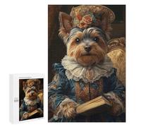 Jigsaw Puzzles for Adults1000 PCS Yorkshire Terrier Renaissance Duchess Vintage Dog Painting Puzzle for Adults DIY Toys Staycation Kill Time Fun at Home Activities, 1000 PCS