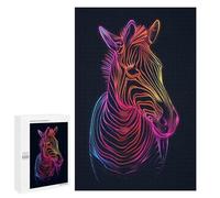 Jigsaw Puzzles for Adults1000 PCS Zebra Animal Neon Puzzle for Adults DIY Toys Staycation Kill Time Fun at Home Activities, 1000 PCS