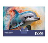 Jigsaw Puzzles for Adults1000 Piece Abstract Dolphin Art Adult Jigsaw Puzzle Hands-on Game Presents for Women for Birthday, Chrismas 38x26cm/1000pcs