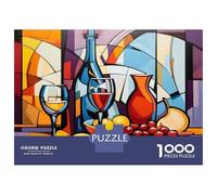 Jigsaw Puzzles for Adults1000 Piece Abstract Wine Still Life Art Print Adult Jigsaw Puzzle Brain Teaser Game For Family Fun Stress Reduction Gifts 52x38cm/1000pcs
