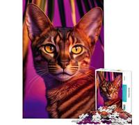 Jigsaw Puzzles for Adults1000 Piece Abyssinian Cat Difficult And Challenge Presents for Women Anti-Stress Toys for Age 14+ Game (38X52CM)