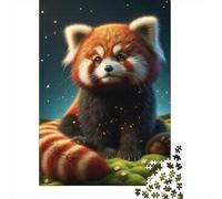 Jigsaw Puzzles for Adults1000 Piece Adorable Red Panda with Glittering Stars Jigsaw for Adults Hands-on Game Wall Decoration for Birthday, Chrismas 52x38cm/1000pcs