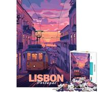 Jigsaw Puzzles for Adults1000 Piece Aesthetic Lisbon City 1000 Piece Jigsaws Toy Wall Decor Wall Decoration Christmas Birthday Gifts (38x26cm)