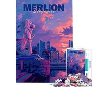 Jigsaw Puzzles for Adults1000 Piece Aesthetic Singapore City Educational Challenge For Family Fun Family Game for 14+ Puzzle Game Offered (38X26cm)