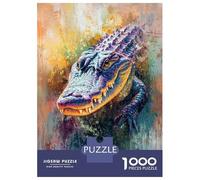 Jigsaw Puzzles for Adults1000 Piece Alligator Painting Jigsaw Puzzle Relax Games Difficult Challenge Stress Reduction Gifts 38x26cm/1000pcs