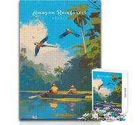 Jigsaw Puzzles for Adults1000 Piece Amazon Rainforest Brainteaser Family Games But Fun And Humorous Toy Wall Decor Size 38x52cm
