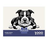 Jigsaw Puzzles for Adults1000 Piece American Pit Bull Terrier Jigsaws for Adults Family Games Birthday Present Help The Brain Exercise 38x26cm/1000pcs