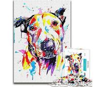 Jigsaw Puzzles for Adults1000 Piece American Pitbull Terrier Toys Educational Games Difficult Challenge Anti-Stress Toys (size 38x52cm)