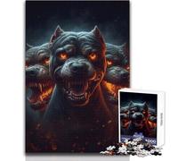 Jigsaw Puzzles for Adults1000 Piece Angry Pit Bull Dogs Brainteaser Family Games A Work of Art Secret Santa Gifts Size 38x26cm