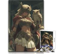 Jigsaw Puzzles for Adults1000 Piece Anime Athena with Owl And Sword Brainteaser Family Games A Work of Art Secret Santa Gifts Size 38x26cm