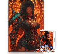 Jigsaw Puzzles for Adults1000 Piece Anime Demon Girl in Armor Gaming Brainteaser Family Games A Work of Art Secret Santa Gifts Size 38x26cm