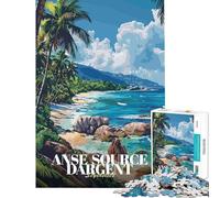 Jigsaw Puzzles for Adults1000 Piece Anse Source D'Argent, Seychelles Beach Adult Jigsaw Relax Games Stress Reliever Deal As Gifts for The Whole Family (Size 38x52cm)