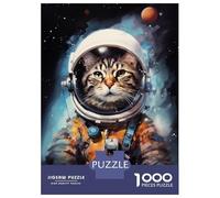 Jigsaw Puzzles for Adults1000 Piece Astronaut Cat Painting Adult Jigsaw Puzzle Hands-on Game Presents for Women for Birthday, Chrismas 70x50cm/1000pcs