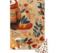 Jigsaw Puzzles for Adults1000 Piece Autumn Red Panda Sweater Jigsaw for Adults Hands-on Game Wall Decoration for Birthday, Chrismas 70x50cm/1000pcs
