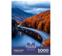 Jigsaw Puzzles for Adults1000 Piece Autumn Road Bridge Adult Jigsaw Puzzle Hands-on Game Presents for Women for Birthday, Chrismas 70x50cm/1000pcs